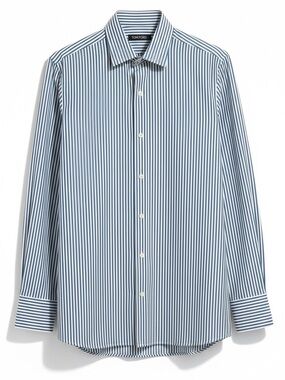 NWOT Tom Ford Striped Dress Shirt Blue White Accent Size 16 41 Italy Luxury